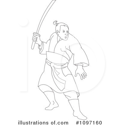 Royalty-Free (RF) Samurai Clipart Illustration by patrimonio - Stock Sample #1097160