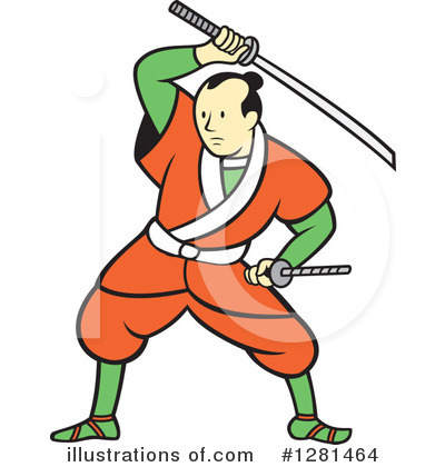 Royalty-Free (RF) Samurai Clipart Illustration by patrimonio - Stock Sample #1281464
