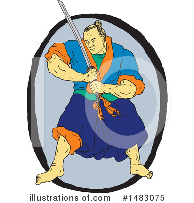 Royalty-Free (RF) Samurai Clipart Illustration by patrimonio - Stock Sample #1483075