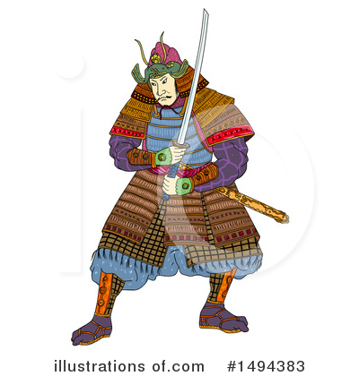 Royalty-Free (RF) Samurai Clipart Illustration by patrimonio - Stock Sample #1494383