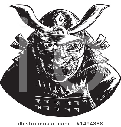 Royalty-Free (RF) Samurai Clipart Illustration by patrimonio - Stock Sample #1494388