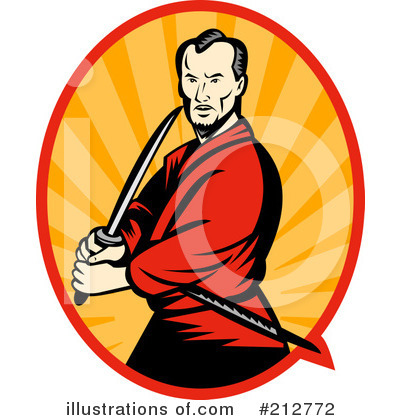 Royalty-Free (RF) Samurai Clipart Illustration by patrimonio - Stock Sample #212772