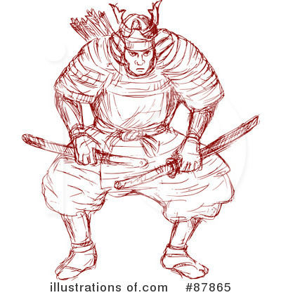 Royalty-Free (RF) Samurai Clipart Illustration by patrimonio - Stock Sample #87865