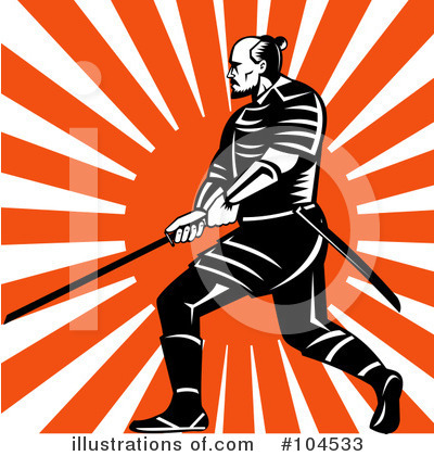 Royalty-Free (RF) Samurai Warrior Clipart Illustration by patrimonio - Stock Sample #104533