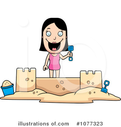 Royalty-Free (RF) Sand Castle Clipart Illustration by Cory Thoman - Stock Sample #1077323