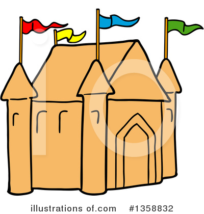 Royalty-Free (RF) Sand Castle Clipart Illustration by LaffToon - Stock Sample #1358832