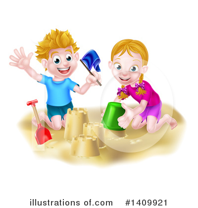 Royalty-Free (RF) Sand Castle Clipart Illustration by AtStockIllustration - Stock Sample #1409921