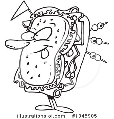 Royalty-Free (RF) Sandwich Clipart Illustration by toonaday - Stock Sample #1045905