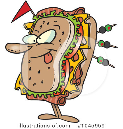 Royalty-Free (RF) Sandwich Clipart Illustration by toonaday - Stock Sample #1045959