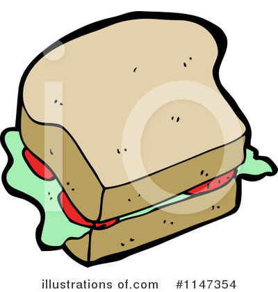 Royalty-Free (RF) Sandwich Clipart Illustration by lineartestpilot - Stock Sample #1147354