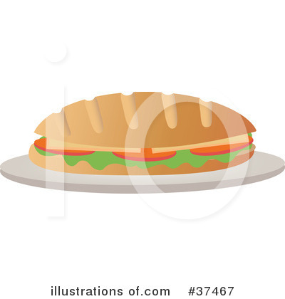 Royalty-Free (RF) Sandwich Clipart Illustration by Melisende Vector - Stock Sample #37467