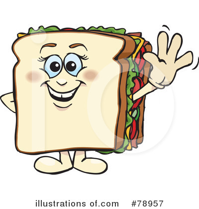 Royalty-Free (RF) Sandwich Clipart Illustration by Dennis Holmes Designs - Stock Sample #78957