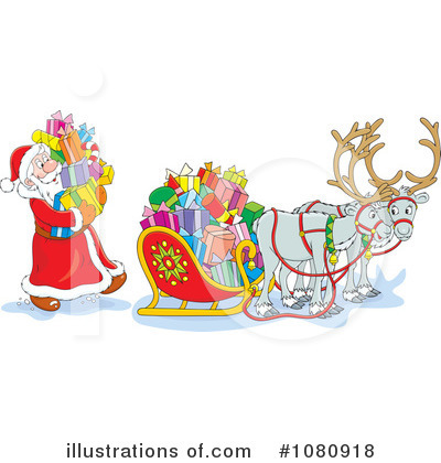 Santas Sleigh Clipart #1080918 by Alex Bannykh