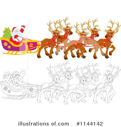 Royalty-Free (RF) Santa Clipart Illustration by Alex Bannykh - Stock Sample #1144142
