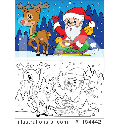 Royalty-Free (RF) Santa Clipart Illustration by visekart - Stock Sample #1154442