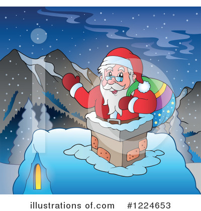 Royalty-Free (RF) Santa Clipart Illustration by visekart - Stock Sample #1224653