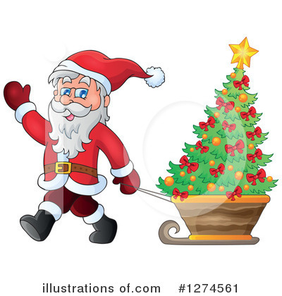 Royalty-Free (RF) Santa Clipart Illustration by visekart - Stock Sample #1274561