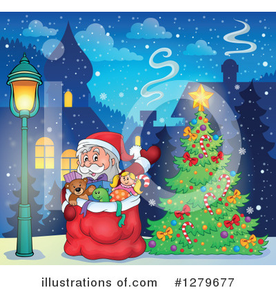 Royalty-Free (RF) Santa Clipart Illustration by visekart - Stock Sample #1279677