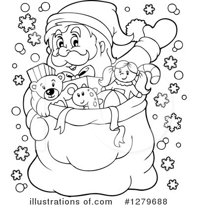 Royalty-Free (RF) Santa Clipart Illustration by visekart - Stock Sample #1279688