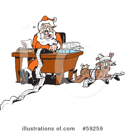 Royalty-Free (RF) Santa Clipart Illustration by Dennis Holmes Designs - Stock Sample #59259