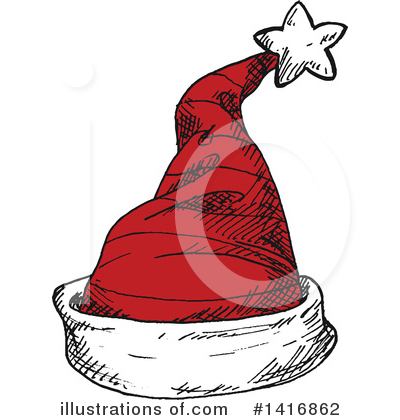 Santa Hat Clipart #1416862 by Vector Tradition SM