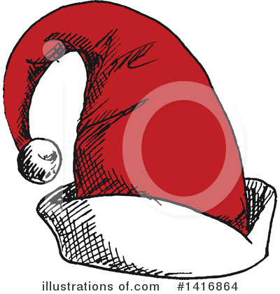 Santa Hat Clipart #1416864 by Vector Tradition SM