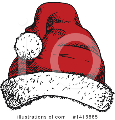Royalty-Free (RF) Santa Hat Clipart Illustration by Vector Tradition SM - Stock Sample #1416865