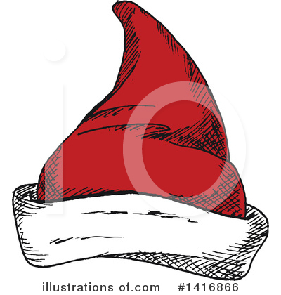 Santa Hat Clipart #1416866 by Vector Tradition SM