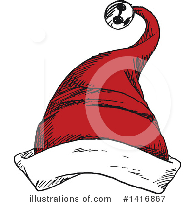 Royalty-Free (RF) Santa Hat Clipart Illustration by Vector Tradition SM - Stock Sample #1416867