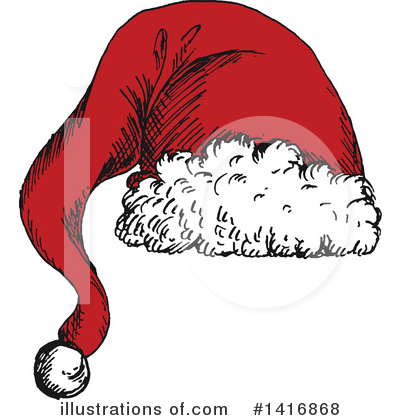 Royalty-Free (RF) Santa Hat Clipart Illustration by Vector Tradition SM - Stock Sample #1416868