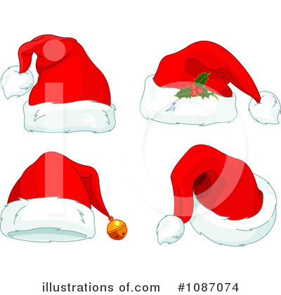 Royalty-Free (RF) Santa Hats Clipart Illustration by Pushkin - Stock Sample #1087074