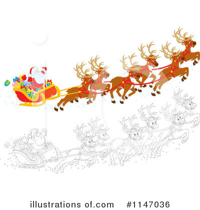 Royalty-Free (RF) Santas Sleigh Clipart Illustration by Alex Bannykh - Stock Sample #1147036