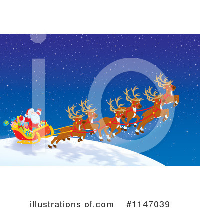 Royalty-Free (RF) Santas Sleigh Clipart Illustration by Alex Bannykh - Stock Sample #1147039