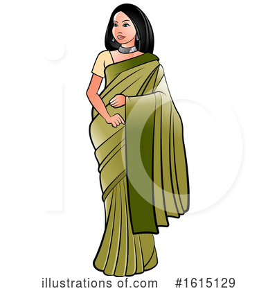 Royalty-Free (RF) Saree Clipart Illustration by Lal Perera - Stock Sample #1615129
