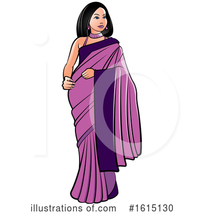 Royalty-Free (RF) Saree Clipart Illustration by Lal Perera - Stock Sample #1615130