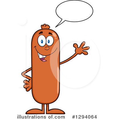 Royalty-Free (RF) Sausage Character Clipart Illustration by Hit Toon - Stock Sample #1294064
