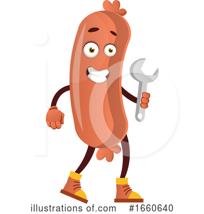 Royalty-Free (RF) Sausage Mascot Clipart Illustration by Morphart Creations - Stock Sample #1660640