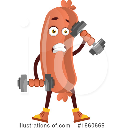 Royalty-Free (RF) Sausage Mascot Clipart Illustration by Morphart Creations - Stock Sample #1660669