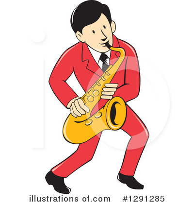 Royalty-Free (RF) Saxophone Clipart Illustration by patrimonio - Stock Sample #1291285