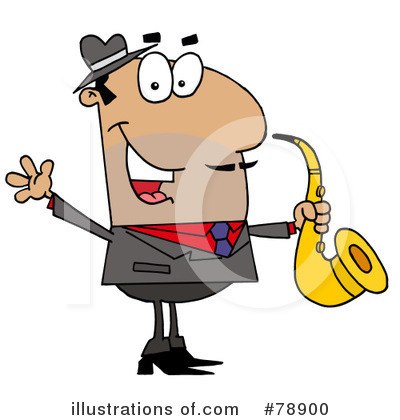 Royalty-Free (RF) Saxophone Clipart Illustration by Hit Toon - Stock Sample #78900