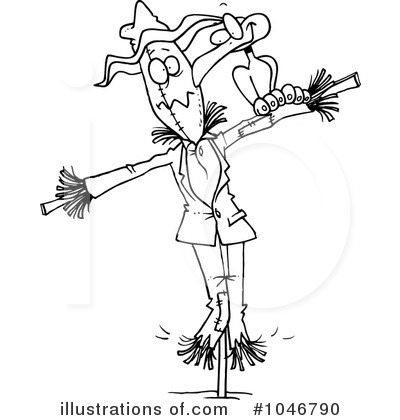 Royalty-Free (RF) Scarecrow Clipart Illustration by toonaday - Stock Sample #1046790