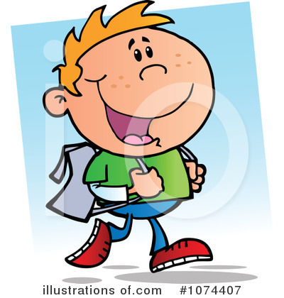 Royalty-Free (RF) School Boy Clipart Illustration by Hit Toon - Stock Sample #1074407