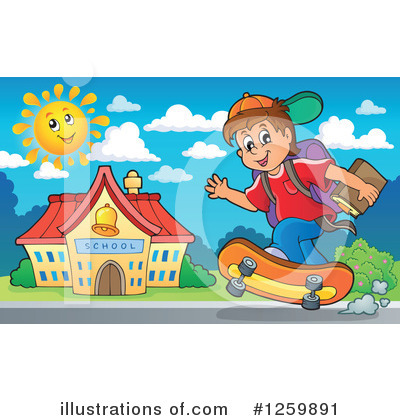 Royalty-Free (RF) School Boy Clipart Illustration by visekart - Stock Sample #1259891