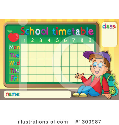 School Time Table Clipart #1300987 by visekart