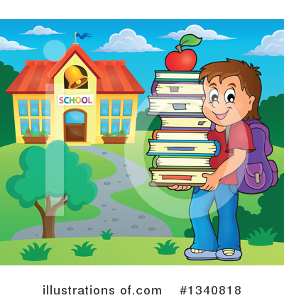 Royalty-Free (RF) School Boy Clipart Illustration by visekart - Stock Sample #1340818