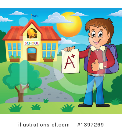 Royalty-Free (RF) School Boy Clipart Illustration by visekart - Stock Sample #1397269