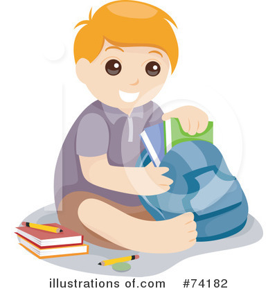 Royalty-Free (RF) School Boy Clipart Illustration by BNP Design Studio - Stock Sample #74182