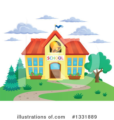 Royalty-Free (RF) School Building Clipart Illustration by visekart - Stock Sample #1331889