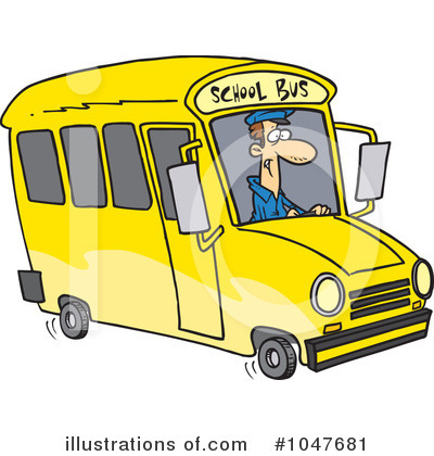 Royalty-Free (RF) School Bus Clipart Illustration by toonaday - Stock Sample #1047681