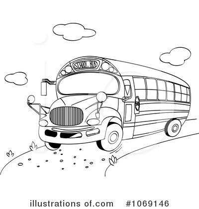 Royalty-Free (RF) School Bus Clipart Illustration by Pushkin - Stock Sample #1069146
